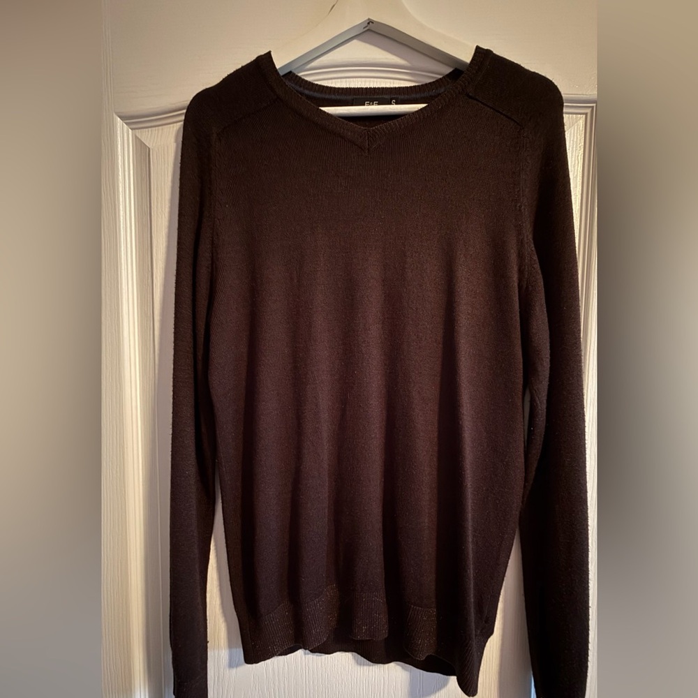 F&F Men's Dark Brown Crewneck Sweater